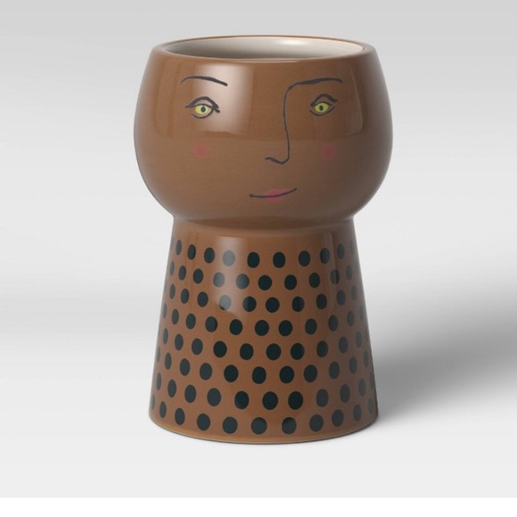 Lt Brown Opalhouse Stoneware Family Face Planter